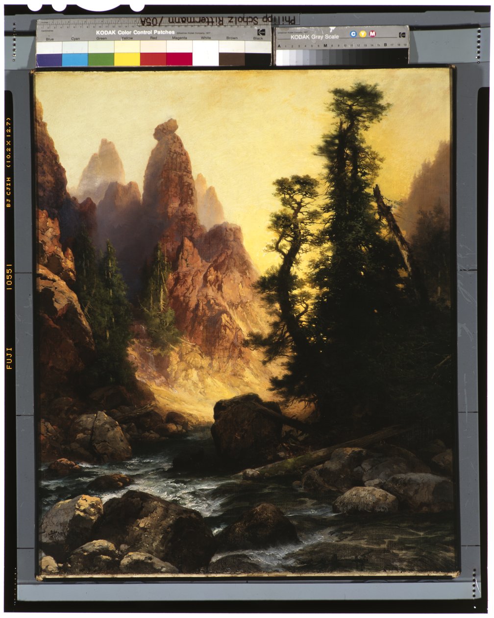 Pod Towers of Tower Falls, Yellowstonský park, 1909 od Thomas Moran
