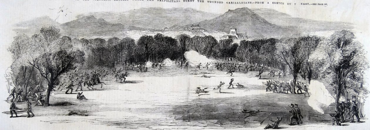 Bitva u Volturna, 1860 od Thomas Nast