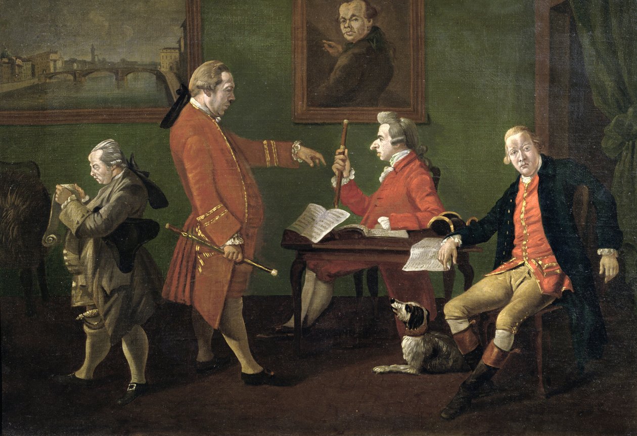 Lord William Cavendish (později 5. vévoda z Devonshire), William FitzHerbert a pan Short (vychovatel), kolem roku 1780 od Thomas Patch