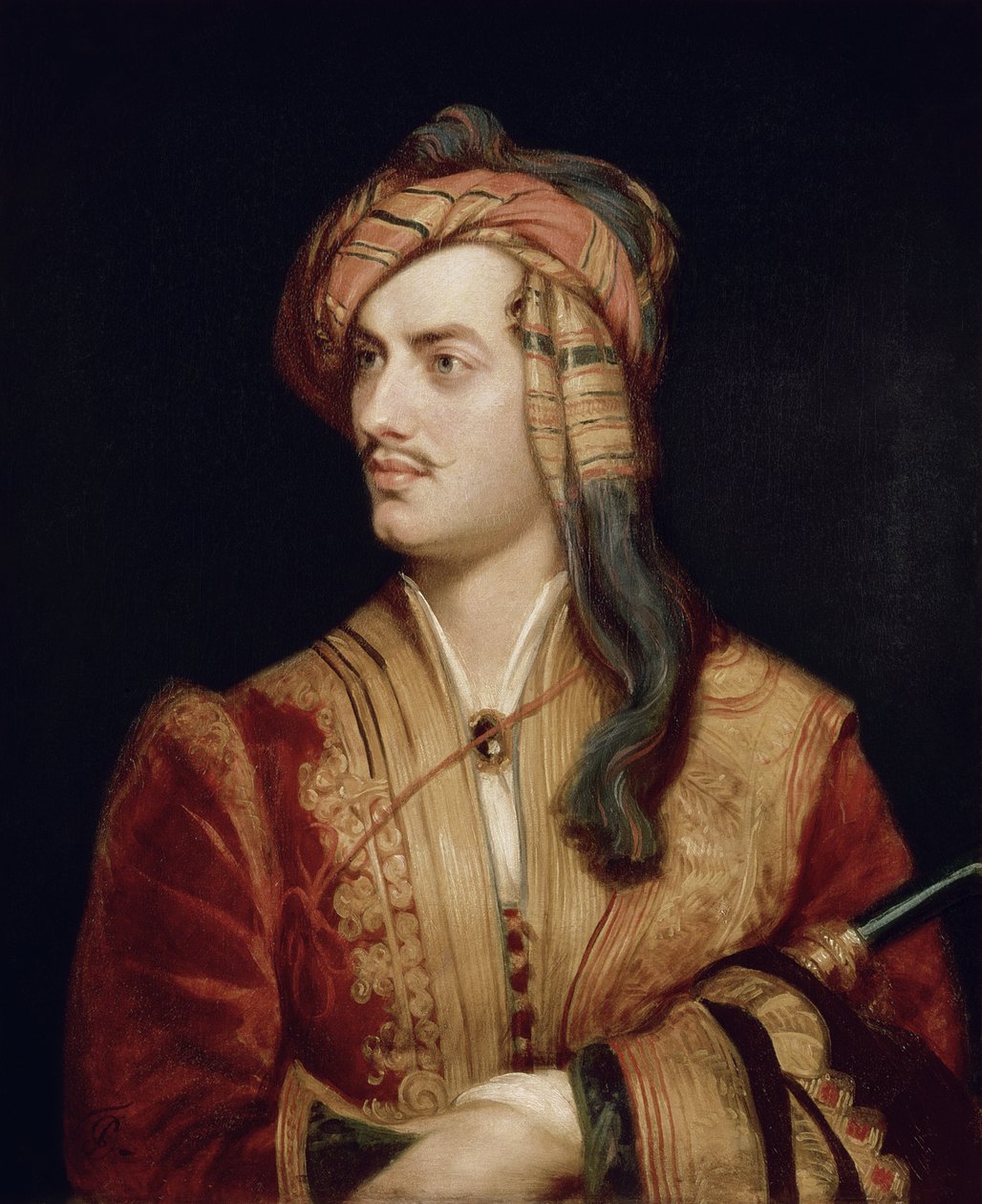 Portrét George Gordona (1788-1824) 6. baron Byron z Rochdale v albánských šatech, 1813 od Thomas Phillips