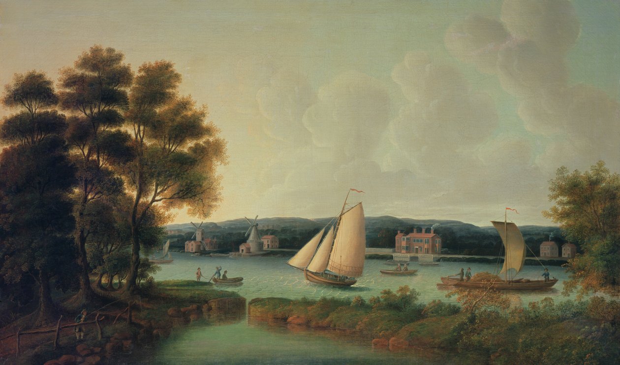 Union Yacht u Battersea, kolem roku 1750 od Thomas Priest