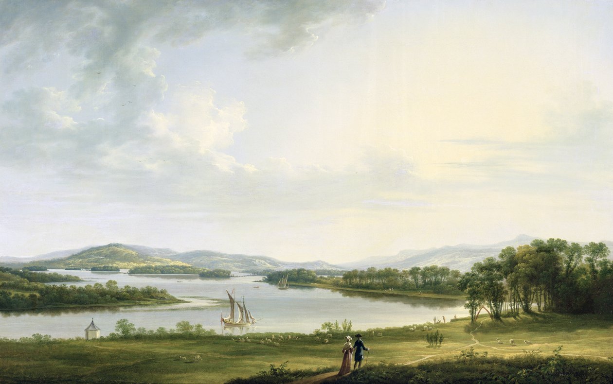 Pohled na Knock Ninney a část Lough Erne z Bellisle, hrabství Fermanagh, 1771 od Thomas Roberts