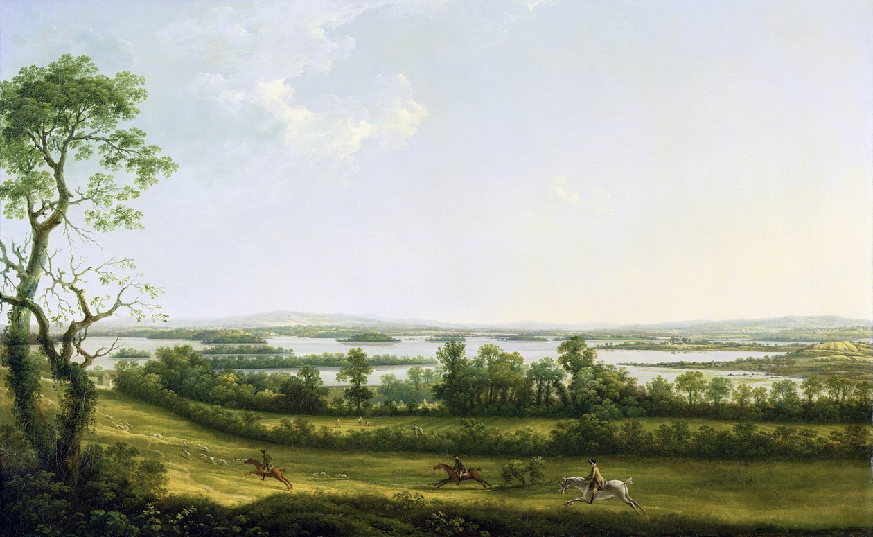 Lough Erne z Knock Ninney, s Bellisle in the Distance, County Fermanagh, Irsko, 1771 od Thomas Roberts
