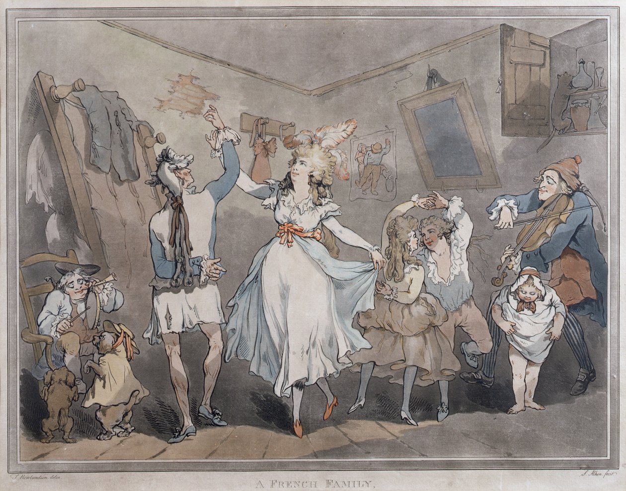 Francouzská rodina, vyryl Samuel Alken (1756-1823), 1785 (pár 84561) od Thomas Rowlandson