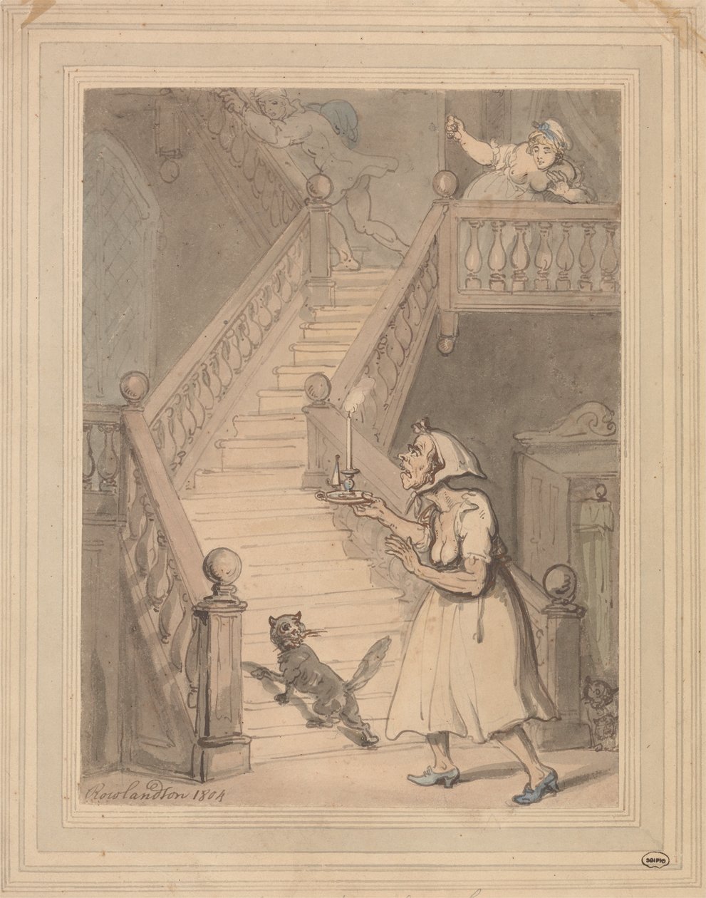 Panna teta vonící oheň od Thomas Rowlandson