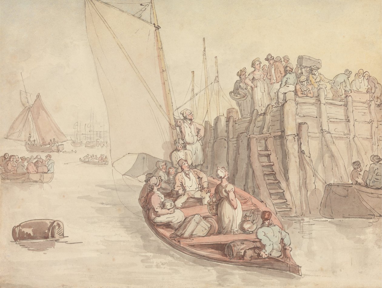 Molo v Amsterdamu (verze A) od Thomas Rowlandson