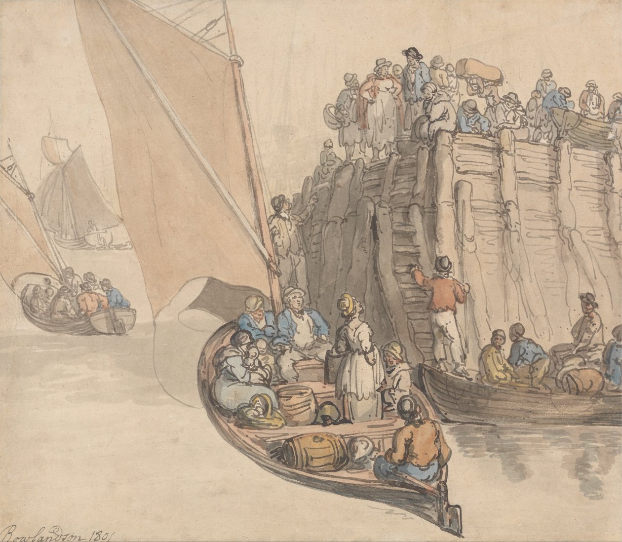Molo v Amsterdamu od Thomas Rowlandson