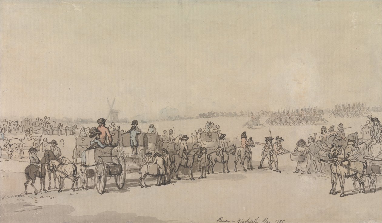 Recenze na Blackheath, květen 1785 od Thomas Rowlandson