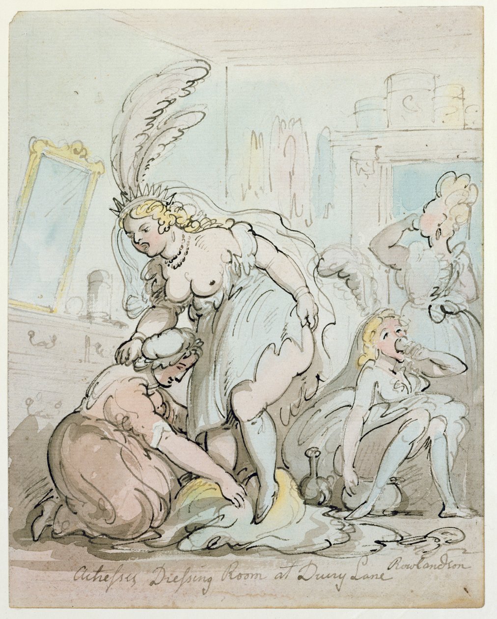 Šatna hereček v Drury Lane (pero, inkoust a wc na papíře) od Thomas Rowlandson
