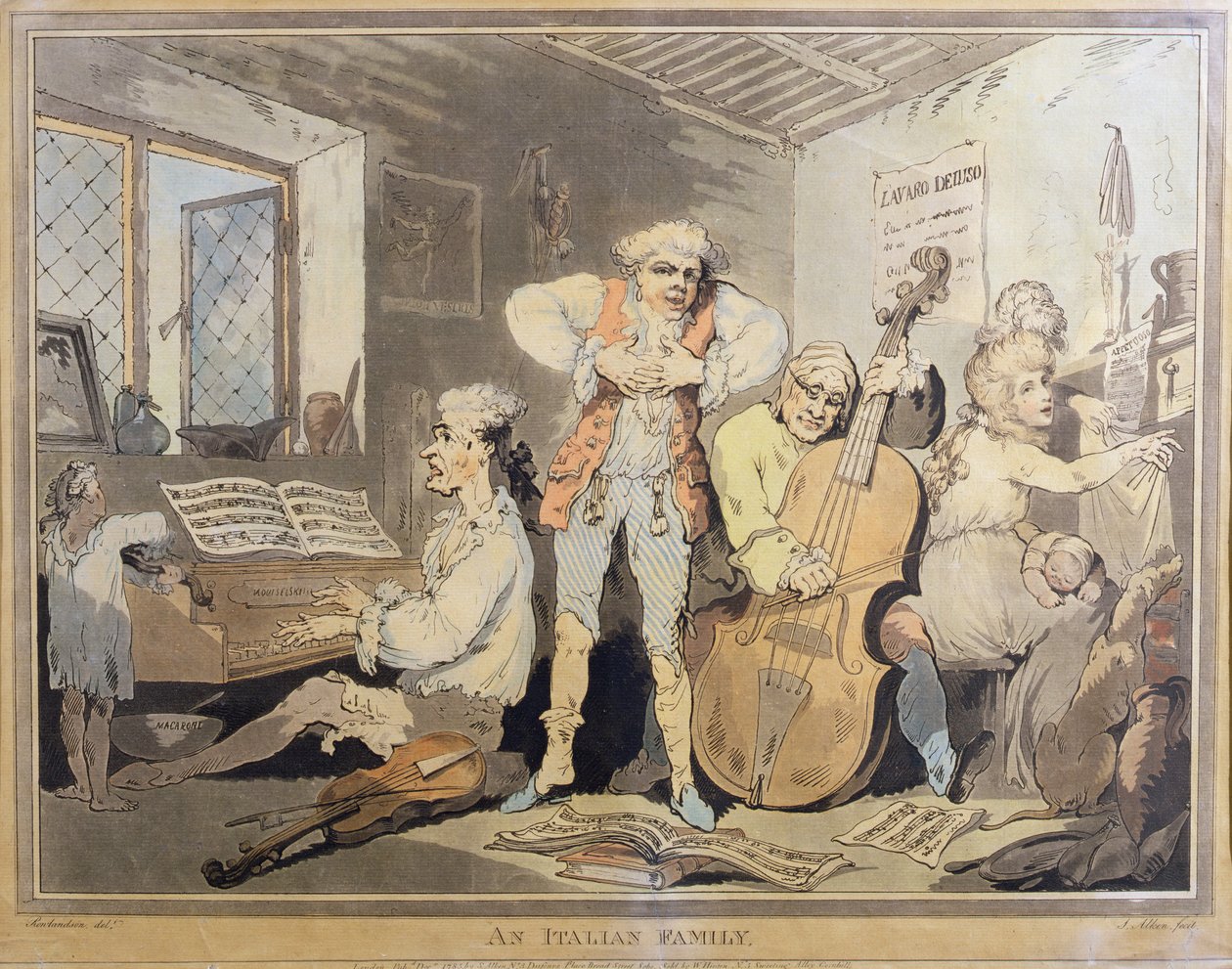 Italská rodina, vyrytý Samuel Alken (1756-1815), 1785 (pár 84562) od Thomas Rowlandson