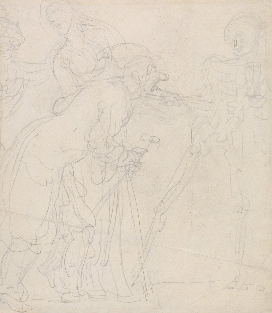 Stařík posmívaný smrtí od Thomas Rowlandson