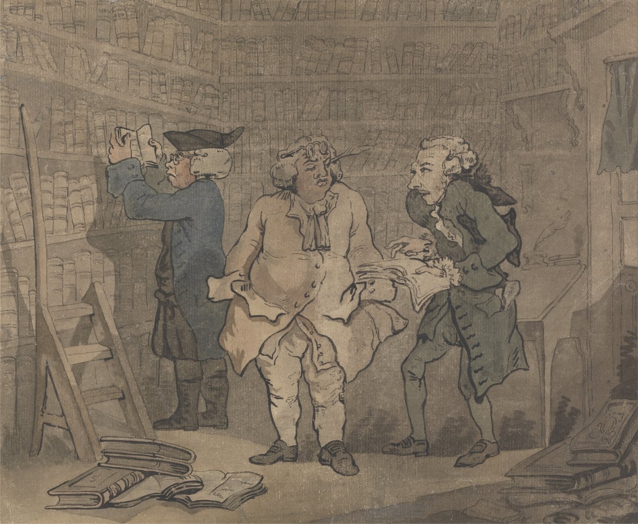 Knihkupec a autor od Thomas Rowlandson