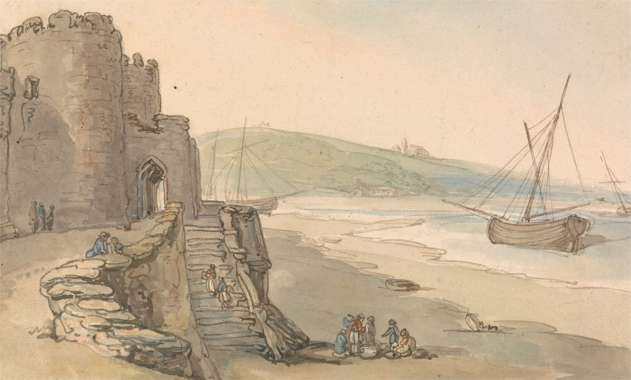 Hrad Caernarvon, vchod do věže od Thomas Rowlandson