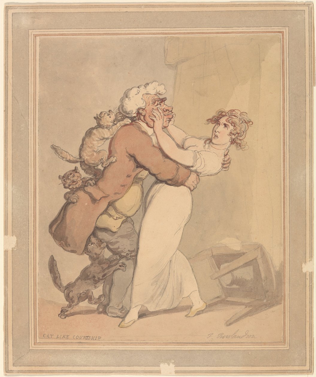 Námluvy jako kočka od Thomas Rowlandson