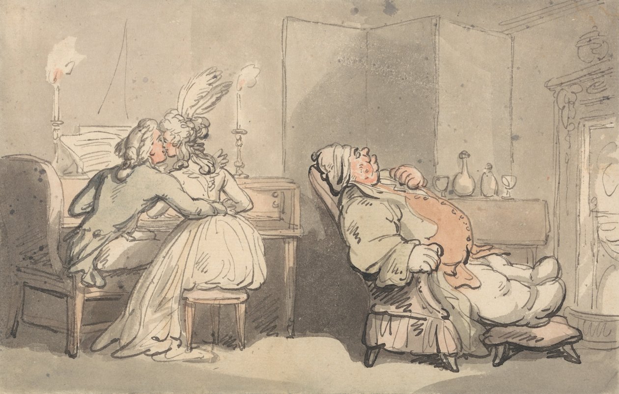 Pohodlí Bath- The Music Master od Thomas Rowlandson