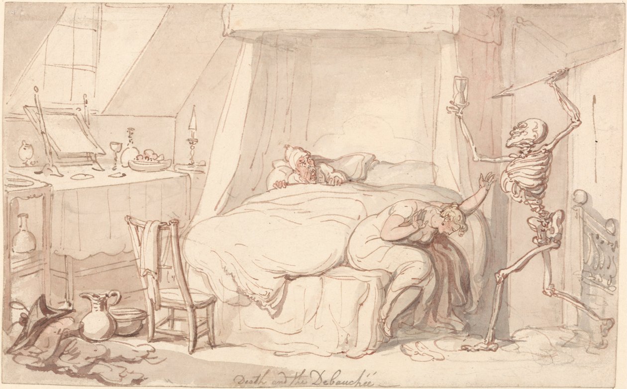 Smrt a zhýralec od Thomas Rowlandson