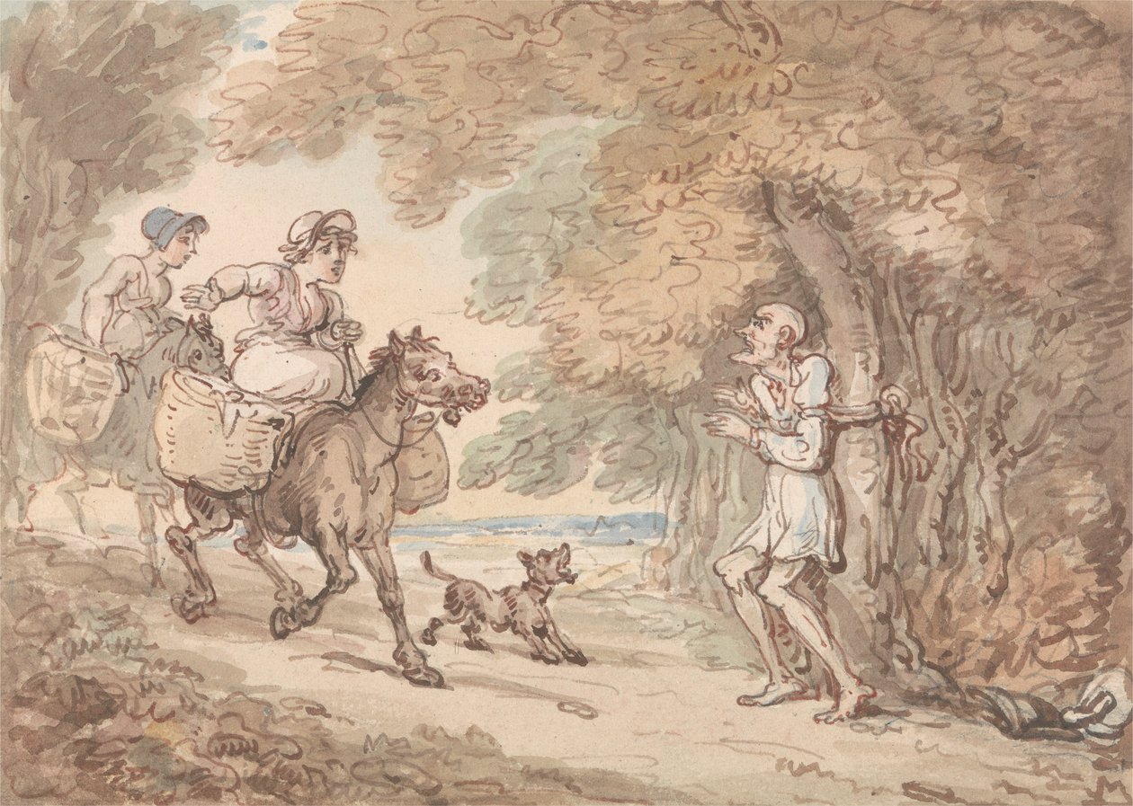 Syntaxe doktora připoutaná ke stromu od silničářů od Thomas Rowlandson