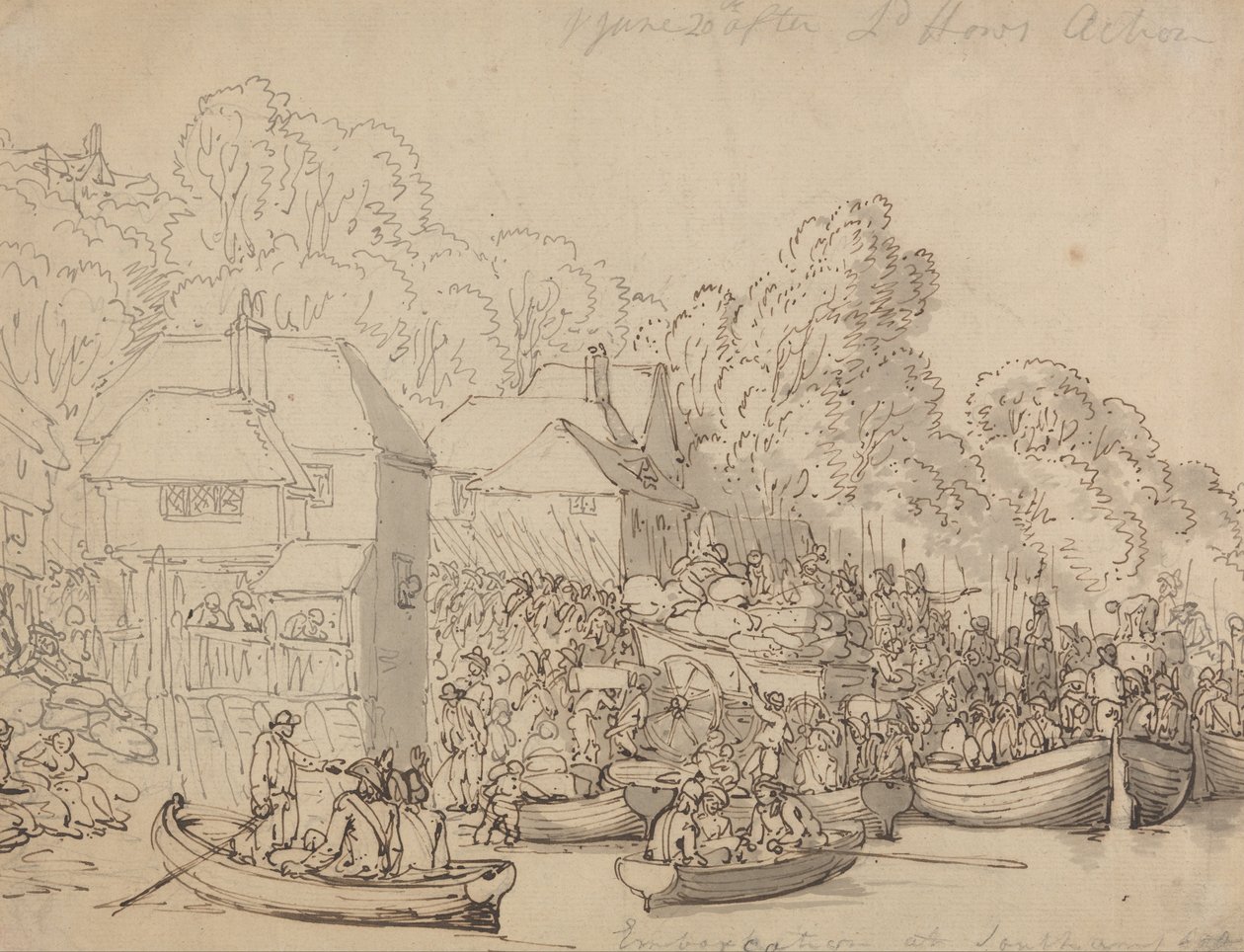 Nalodění v Southamptonu, 20. června 1794 (verze A) od Thomas Rowlandson