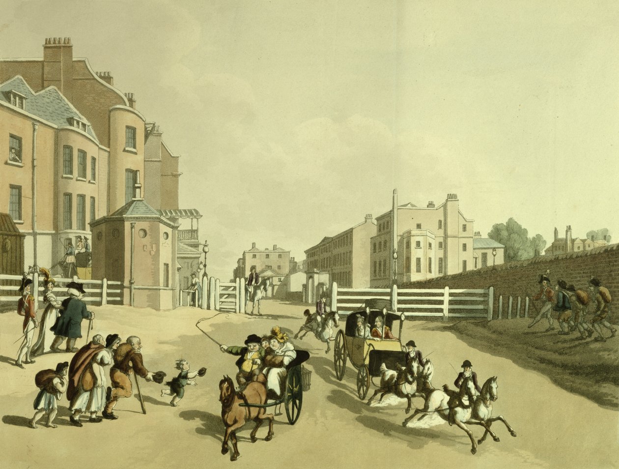 Vjezd do Oxford Street na Tyburn Turnpike s výhledem na Park Lane, 1798 od Thomas Rowlandson