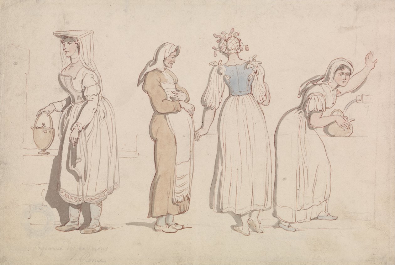Čtyři ženy u studny v Římě od Thomas Rowlandson