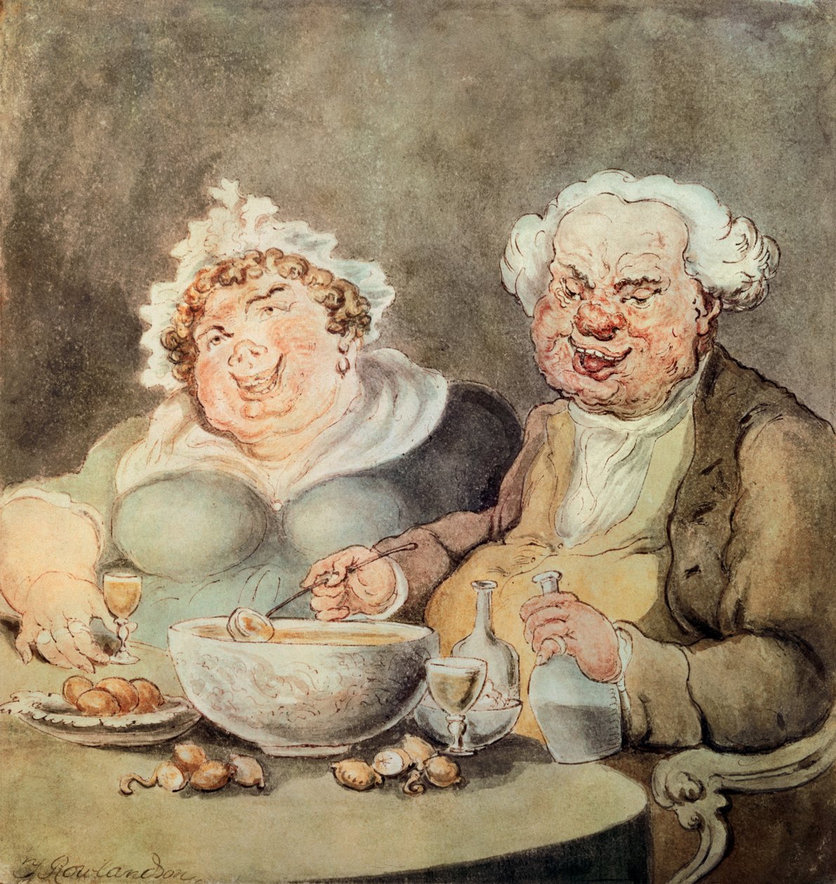 Gluttons, kolem 1800-05 od Thomas Rowlandson