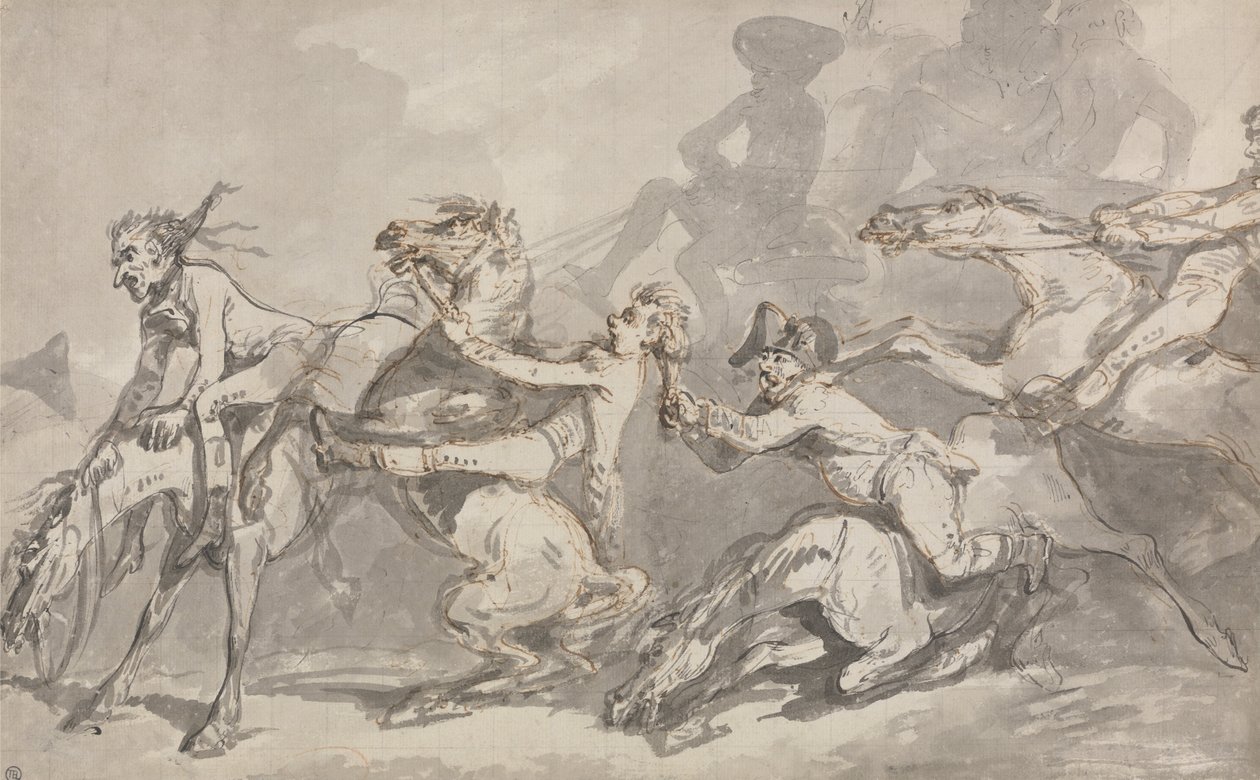 Srážka jezdců od Thomas Rowlandson