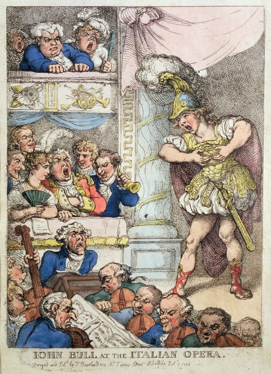 John Bull v italské opeře, 1811 od Thomas Rowlandson