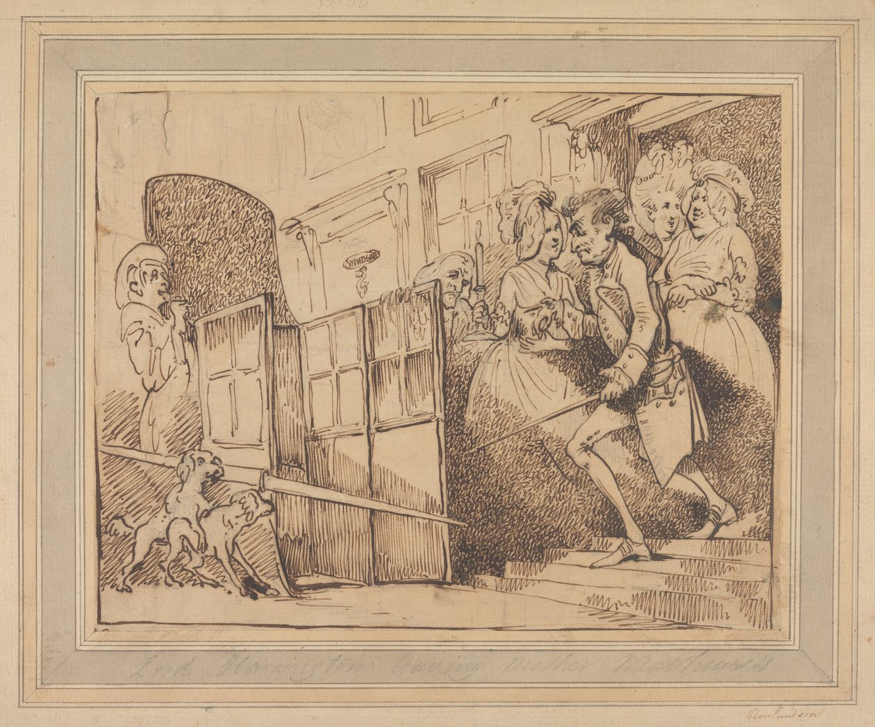 Lord Harrington Opouští matku Matthews od Thomas Rowlandson