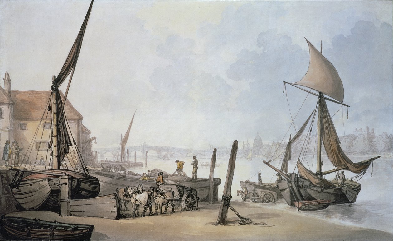 Odliv na Temži od Thomas Rowlandson