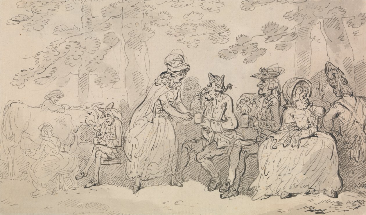 Dojičky a pánové v parku svatého Jakuba od Thomas Rowlandson