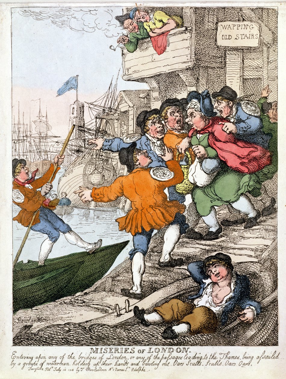 Útrapy Londýna - Temže u Wappingu od Thomas Rowlandson