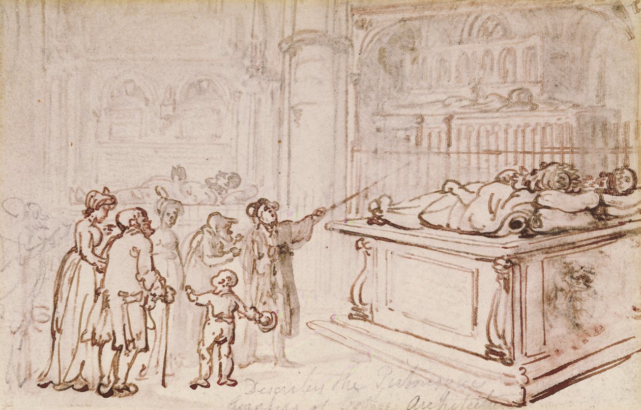 Památky ve Westminsterském opatství (sépiový inkoust a tužka) od Thomas Rowlandson