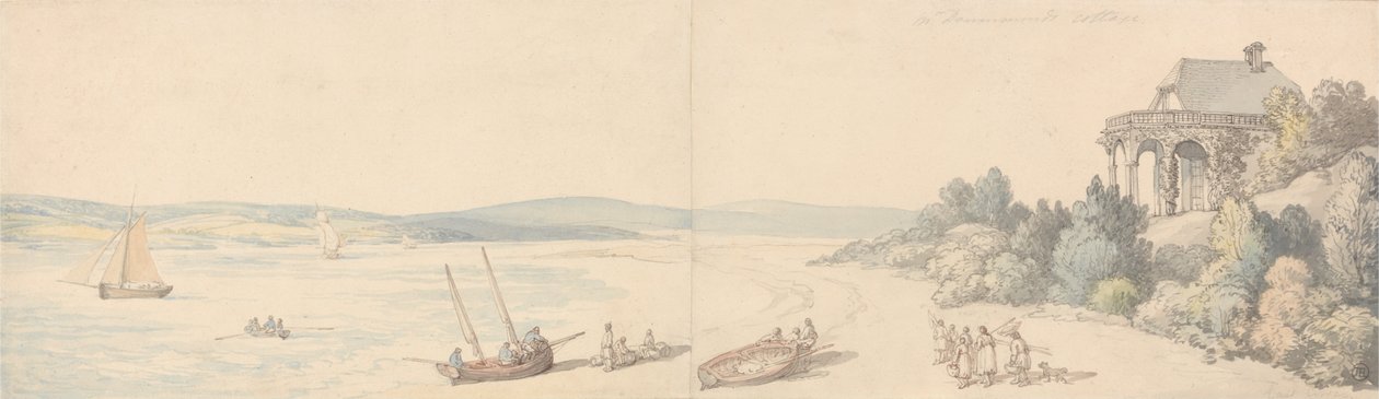 Pan Drummonds Cottage, East Cowes, Isle of Wight od Thomas Rowlandson