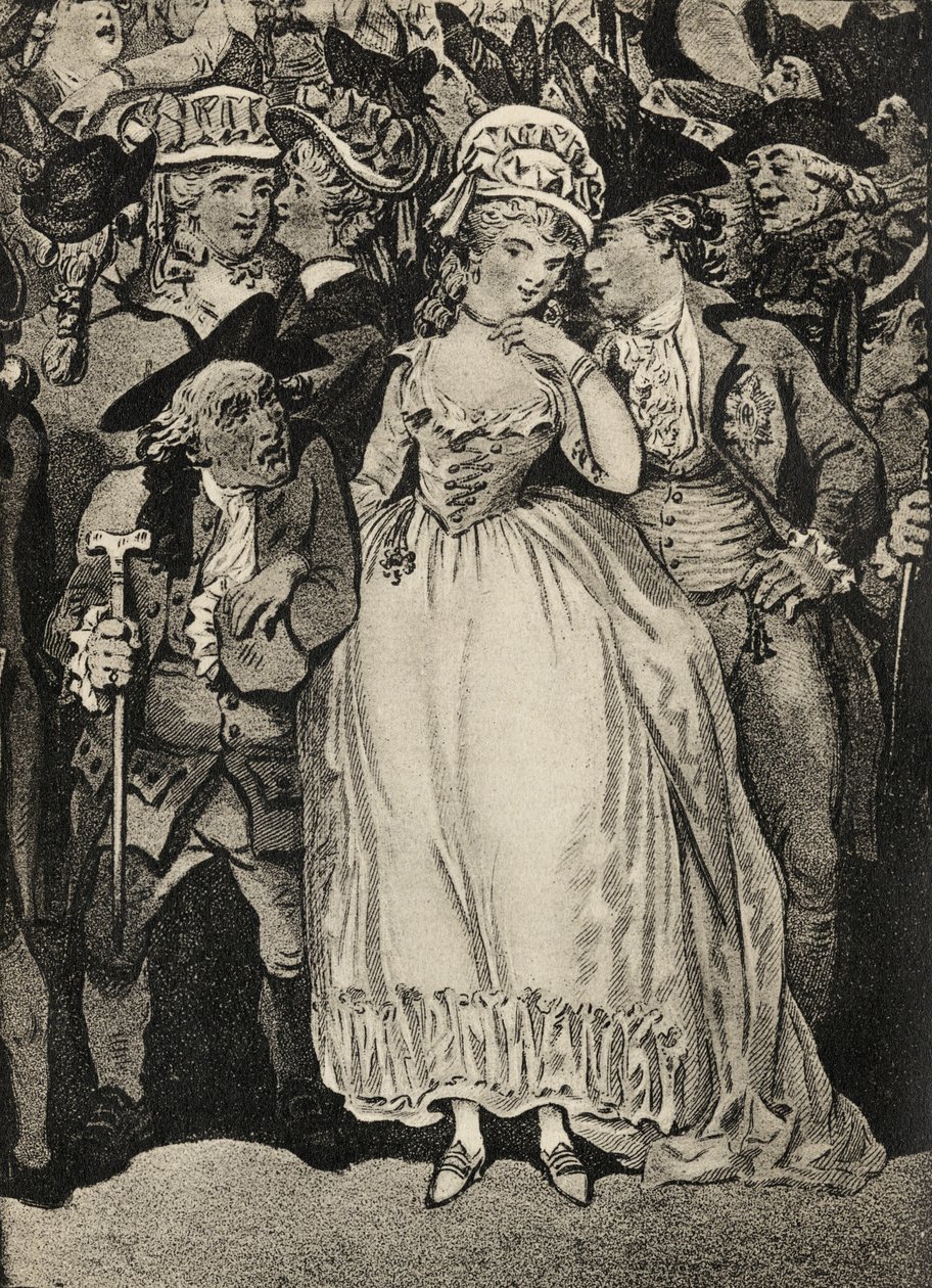 Paní Mary Robinson v doprovodu prince z Walesu a jejího manžela Thomase Robinsona od Thomas Rowlandson