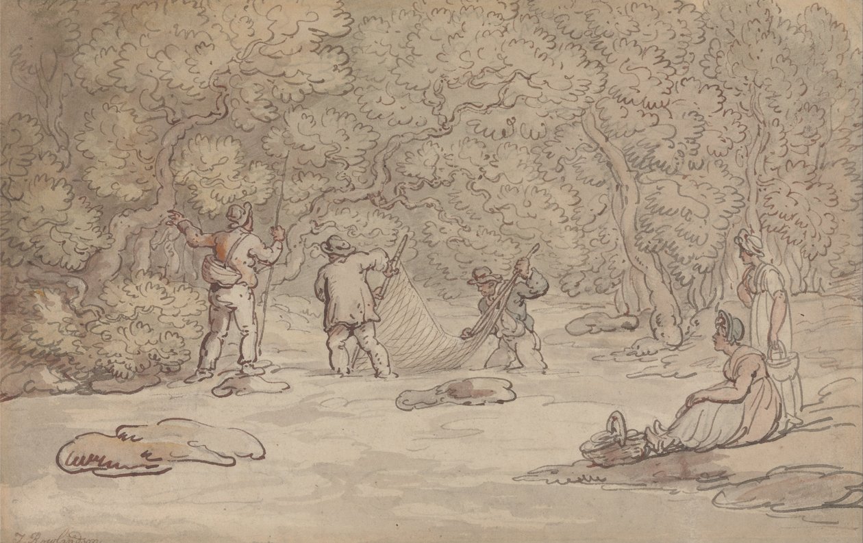 Síťování lososového fondu od Thomas Rowlandson