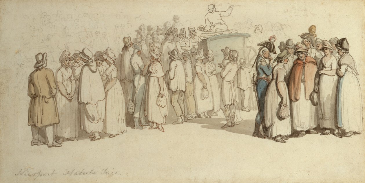 Newport Statute Fair (tužka, tuš a čb na papíře) od Thomas Rowlandson