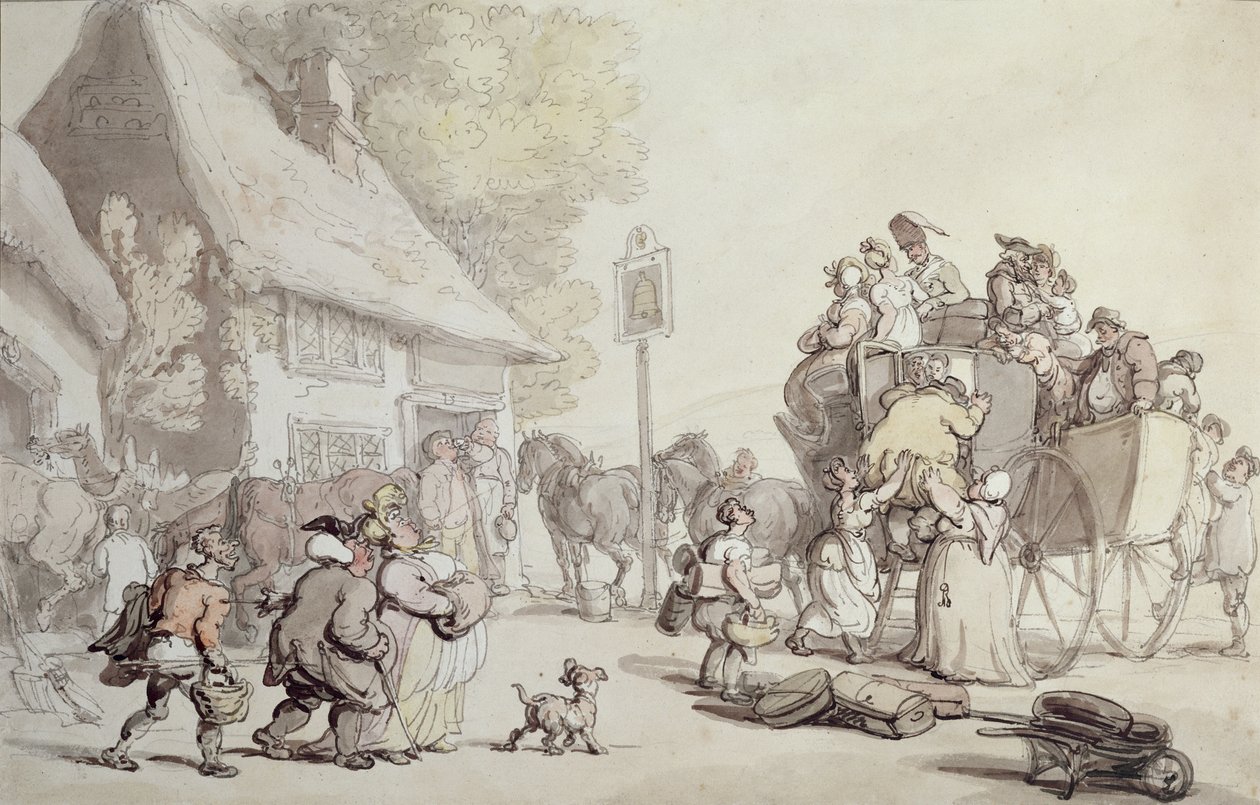 Mimo hostinec (wc na papíře) od Thomas Rowlandson