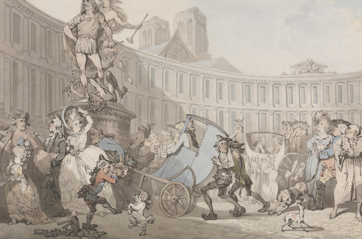 Place des Victoires, Paříž od Thomas Rowlandson