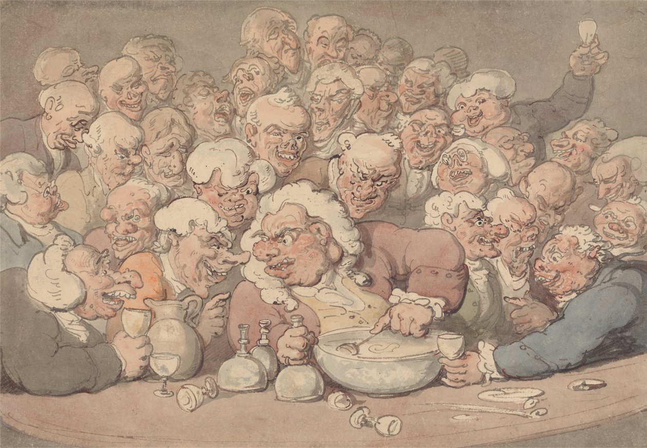 Servírování Punch od Thomas Rowlandson