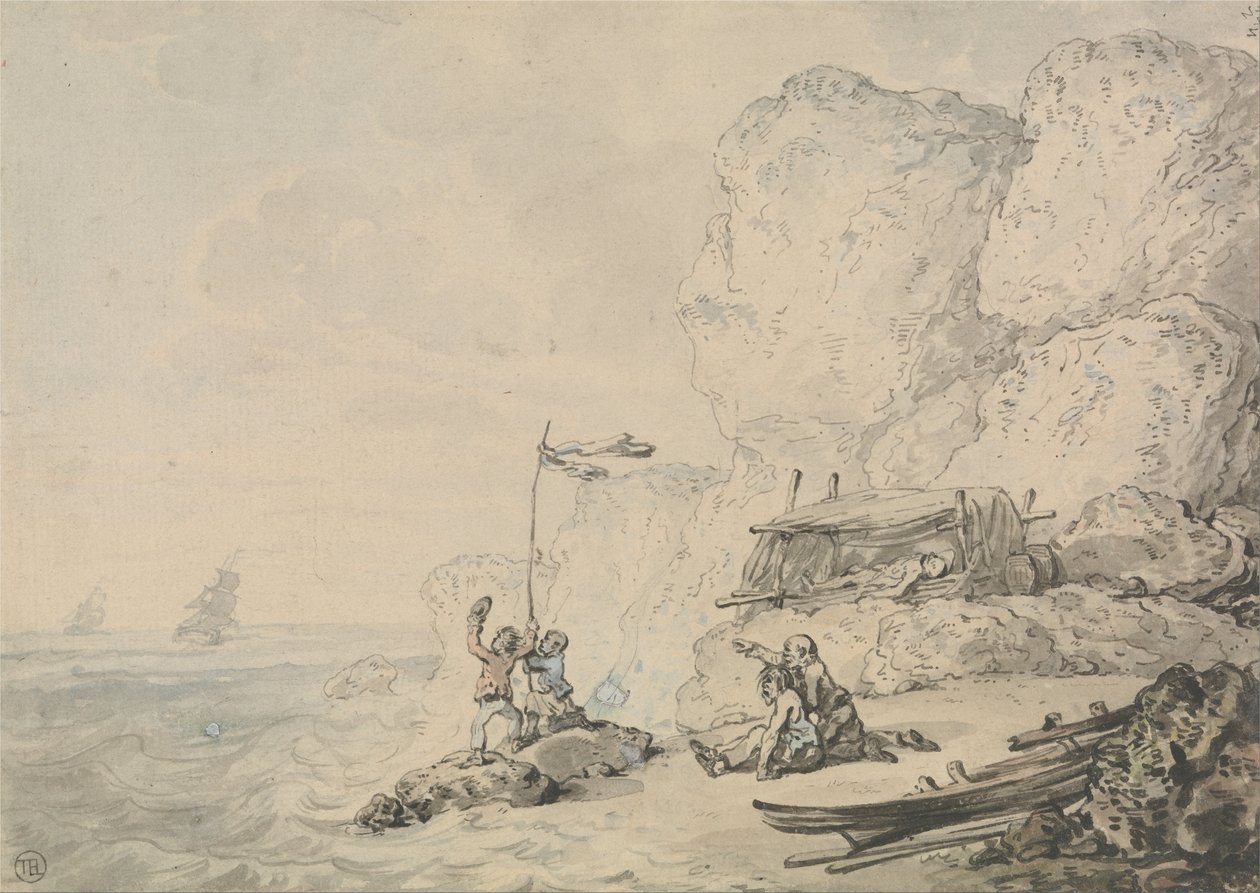 Ztroskotaní námořníci od Thomas Rowlandson