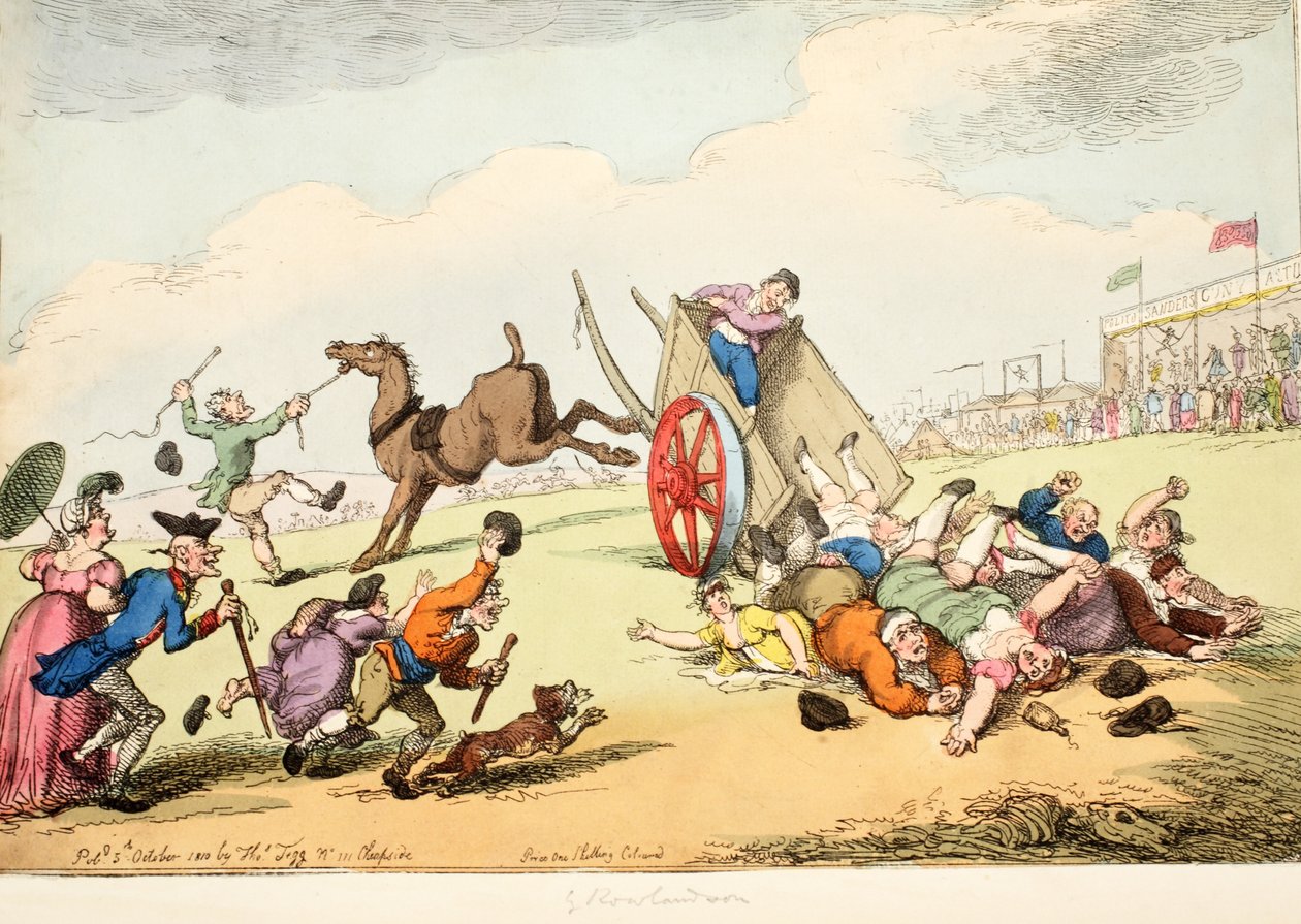 Sports of a County Fair, 1810 (ručně kolorovaná rytina) od Thomas Rowlandson