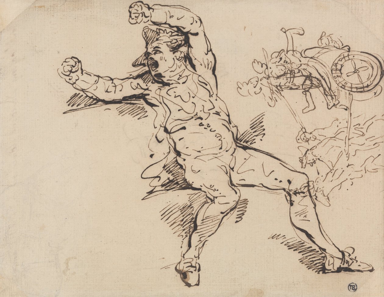 Studie křičícího muže od Thomas Rowlandson