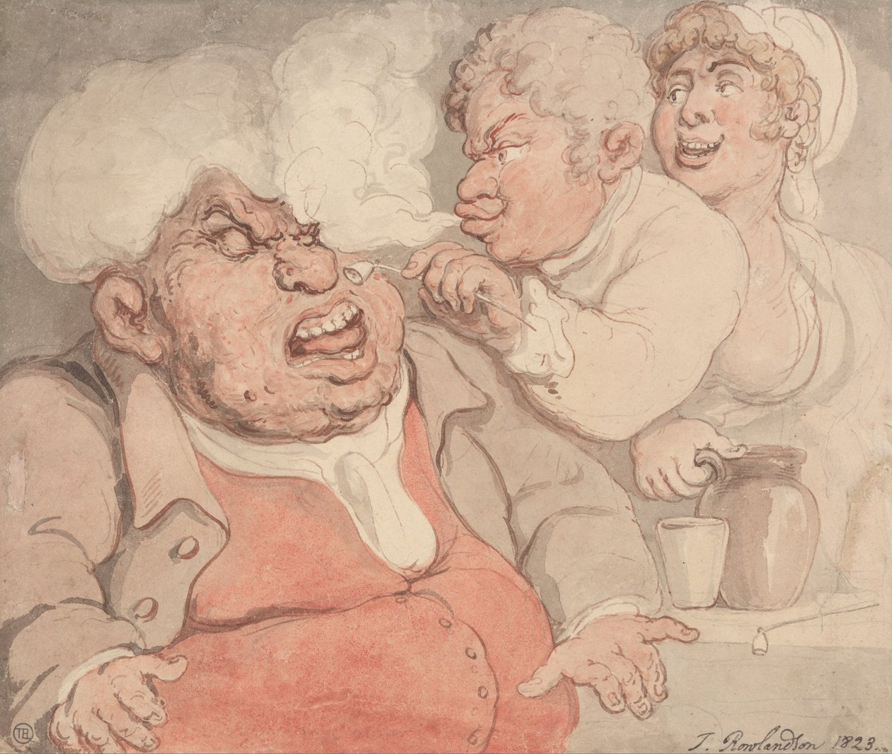 Posmívání se kouřem z potrubí od Thomas Rowlandson