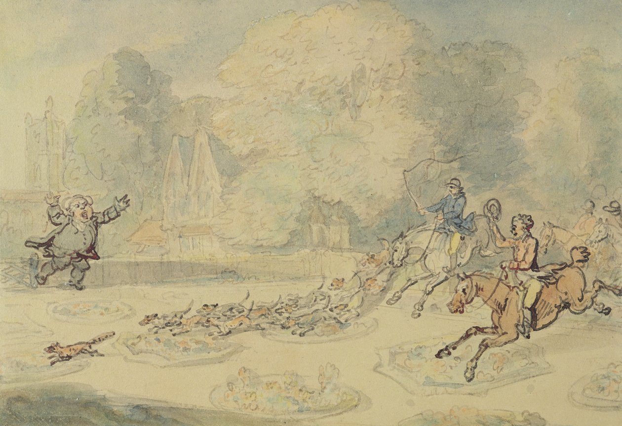 The Enraged Botanist (Wc, pero a inkoust a tužka na papíře) od Thomas Rowlandson