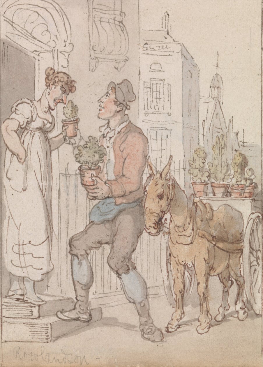 Prodejce květin od Thomas Rowlandson
