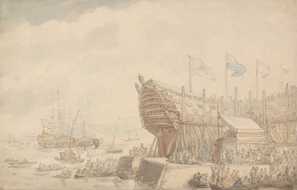 Zahájení H.M.S. Hibernia 1804 od Thomas Rowlandson