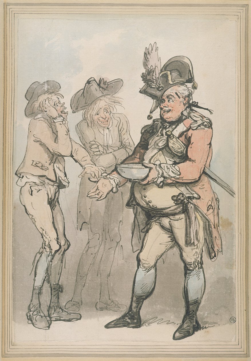 The Recruiting Sergeant, cca 1790 (pero a inkoust a wc na papíře) od Thomas Rowlandson