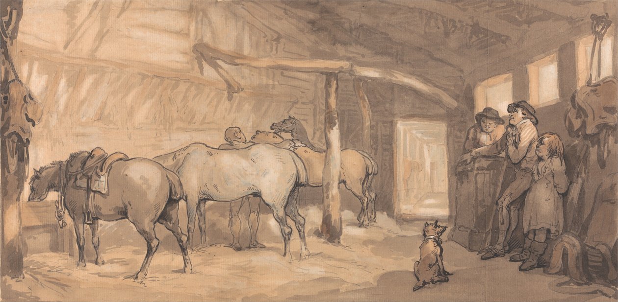 Stáj hostince od Thomas Rowlandson
