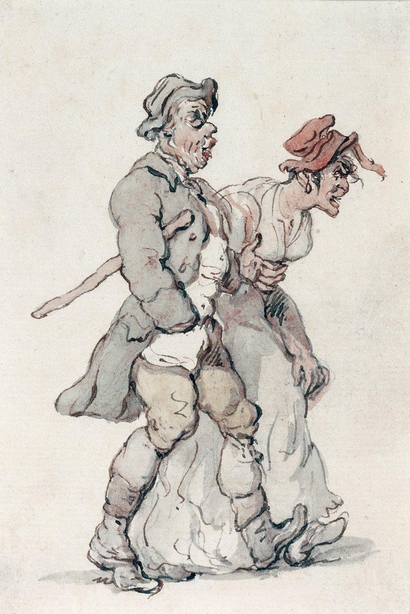 The Strollers (Wc na papíře) od Thomas Rowlandson