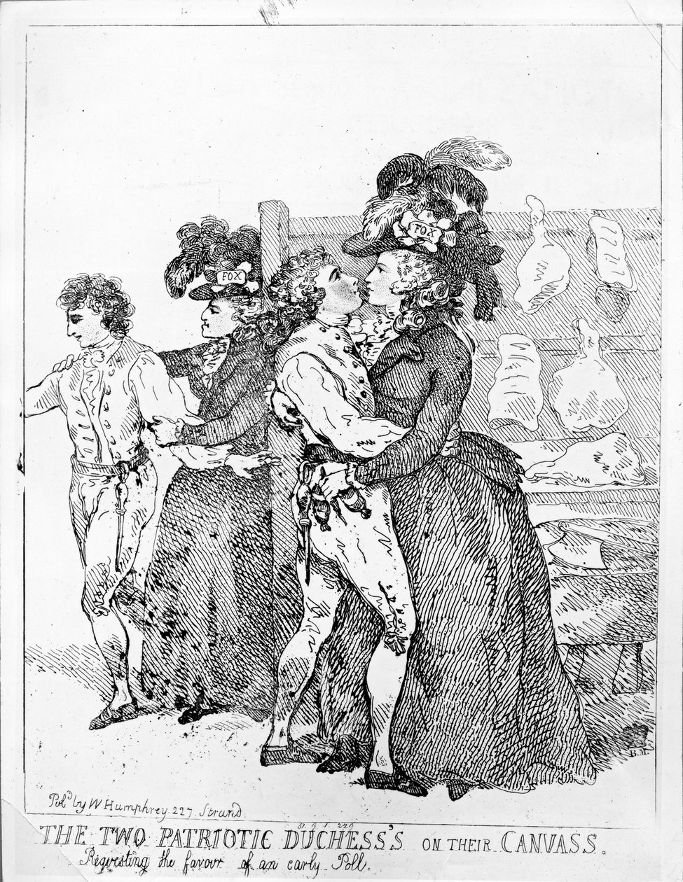 Dvě vlastenecké vévodkyně na plátně, 1784 od Thomas Rowlandson